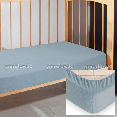 Prześcieradło dziecięce frotte z gumką 08 szary 120x60x10 cm TM Yaroslav